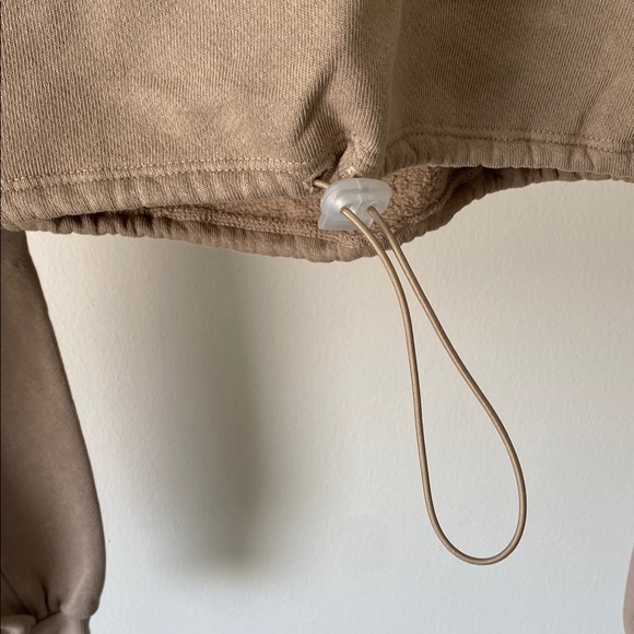 Joah Brown Cream Cropped Crew Neck Sweatshirt - Picture 3 of 5